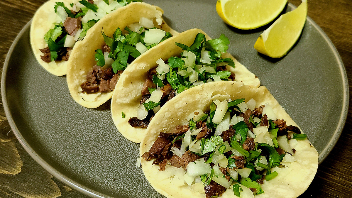 Duck offal street style tacos