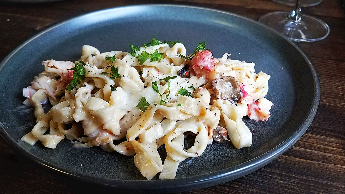 Crawfish Porcini Fettuccini Alfredo