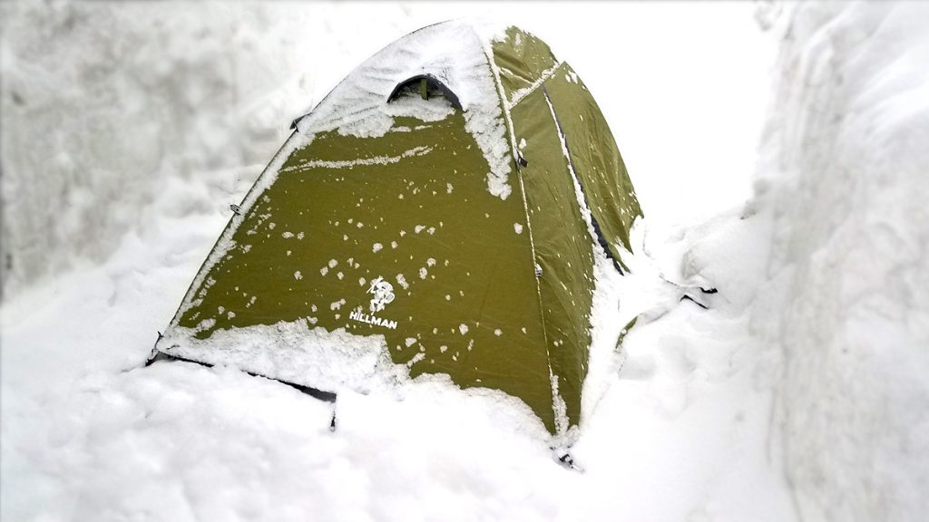 Hillman 2 Person Tent Snow Covered